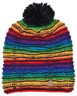 Half fleece lined pure wool - reverse  ridge slouch - rainbow