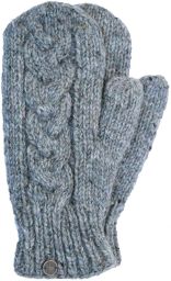 Fleece lined mittens - Cable - Grey heather