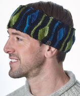 Pure wool - Fleece lined - headband - flame - black