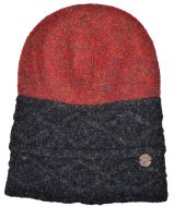 Pure Wool Fjord slouch hat - Charcoal/rust heather