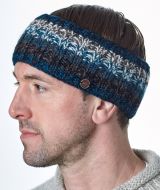 Pure Wool Fleece Lined - Natural Electric Headband - Teal