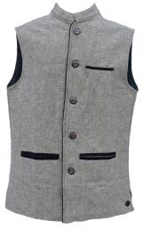 Nehru - fully lined waistcoat - silver grey