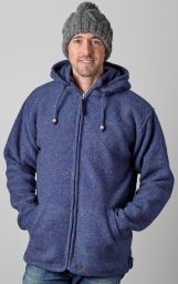 Fleece lined - detachable hood - heather - Blue