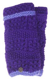 Fleece lined wristwarmer - unique - Purple