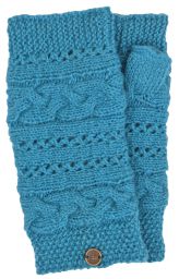 NAYA - hand knit - sampler - wristwarmer - Cyan blue