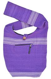 Heavy cotton - wide stripe - bag - purple