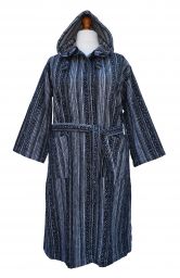 Gheri - soft brushed cotton - dressing gown/robe - black and white