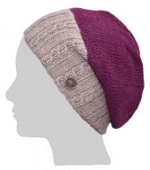 Pure Wool - Aran Rib - Baggy Beanie - Deep Berry