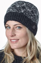 Snow Pattern Beanie - Charcoal