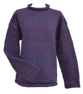 hand knit jumper -  two tone - Grape/blue