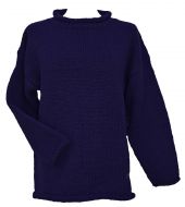 Pure new wool - hand knit jumper - Blue