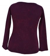Applique & embroidery - stonewashed top - multi aubergines