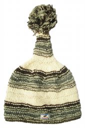 half fleece lined - short tail ridge hat - Cream/Greys