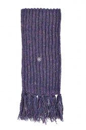 Pure wool - hand knit - heather mix scarf - purple