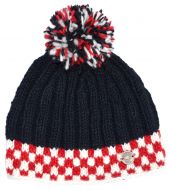 Pure wool - Checkmate Bobble - Black/red/white