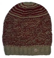 Jellybean slouch hat - pure wool - truffle/deeep red