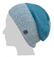 Pure Wool - Aran Rib - Baggy Beanie - Aqua