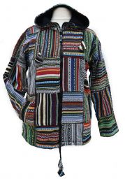 Gheri Cotton Patchwork Hooded Jacket - with Fleece Lining