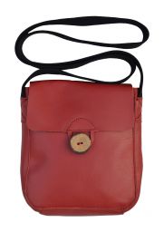 Leather Pouch Bag - Red