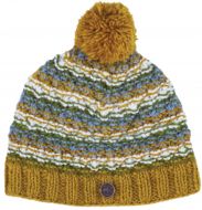 Blackberry bobble hat - hand knitted - pure wool - mustard