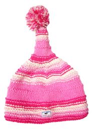 Pure Wool half fleece lined - short tail ridge hat - Pink