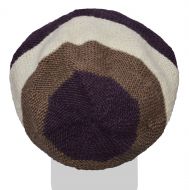 Pure Wool Twisted cable slouch - violet/cream