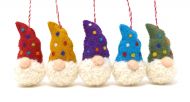 Handmade Christmas - Wool Felt Decoration - Rainbow Gonk Family