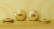 Hand worked - Double square - Button pale