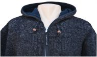 Fleece lined - pure wool - hooded jacket - Charcoal