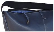 Leather Slouch Bag - Navy