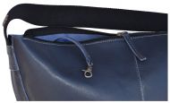 Leather Slouch Bag - Large - Navy