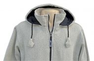 Herringbone - cotton hooded jacket - natural