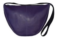 Leather Slouch Bag - Large - Purple