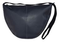 Leather Slouch Bag - Navy