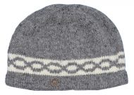 Pure Wool Hand knit - classic twist beanie - mid grey