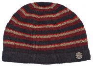 NAYA pure wool - random stripe beanie hat - browns