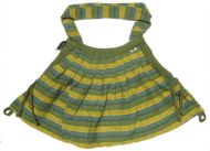Green - Striped -  Slouch Cotton Bag