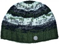 Pure Wool Natural electric beanie - Dark green