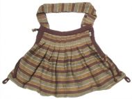 Large Striped Slouch Bag - Brown