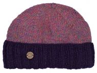 Hand knit - watchman's beanie - Heather/purple