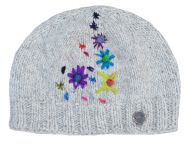 Hand embroidered beanie - pale grey