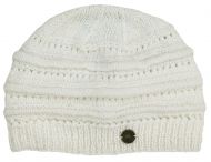 Lace Ridge Beanie - pure wool - fleece lined - natural white
