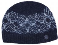 Pure Wool Snow Pattern Beanie - Charcoal