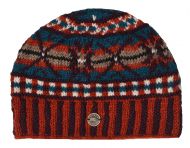 Pure wool hand knit - cosmos beanie - spice