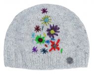 Hand embroidered beanie - pale grey