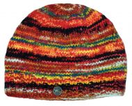 Pure Wool Electric Stripe Beanie - Orange