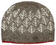 Pure Wool Spruce Beanie - Brown and Red