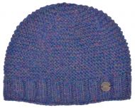 Pure Wool Half fleece lined - reverse ridge beanie - blue heather