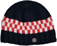Pure wool - Checkmate Beanie - Black/red/white