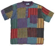 patchwork shirt - short sleeve - multi coloured